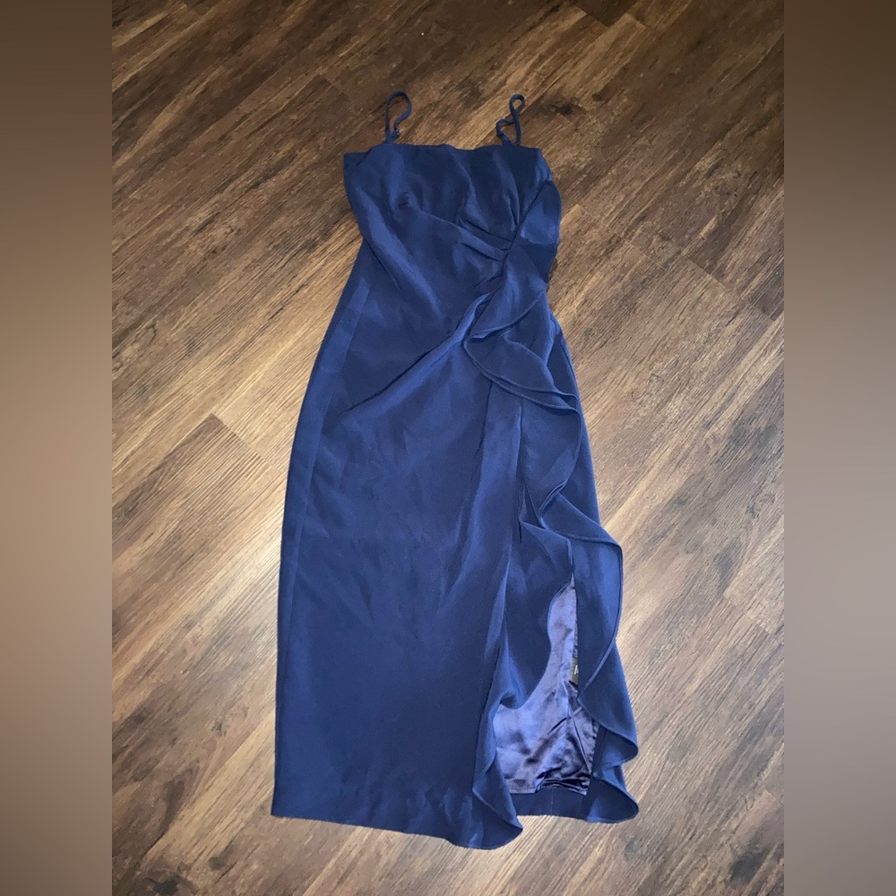 Bardot Midnight Blue Ruffle-Detail dress size 4 new